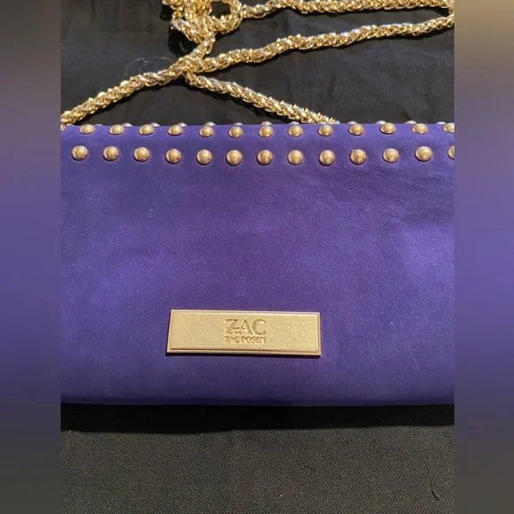 NWT ZAC Zac Posen Claudette Studded Tassels Clutch - Picture 11 of 12